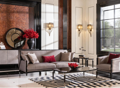 Sofagarnitur Dreisitzer Sessel Couchtische Set 5tlg Grau Stoffsofa